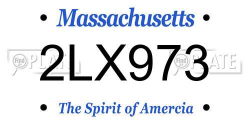 2LX973 Massachusetts License Plate
