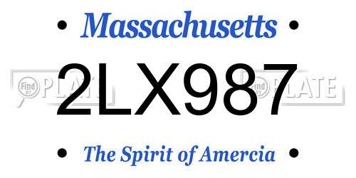 2LX987 Massachusetts License Plate