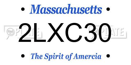 2LXC30 Massachusetts License Plate