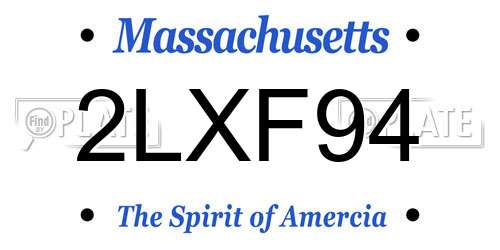 2LXF94 Massachusetts License Plate