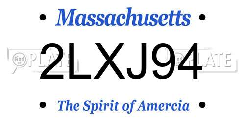 2LXJ94 Massachusetts License Plate