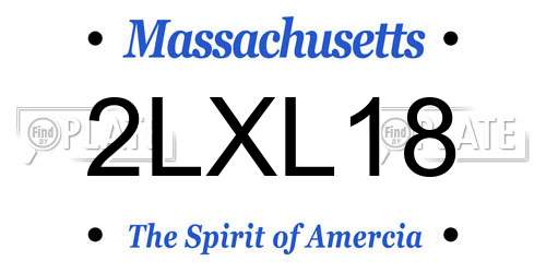2LXL18 Massachusetts License Plate