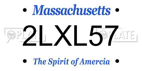 2LXL57 Massachusetts License Plate