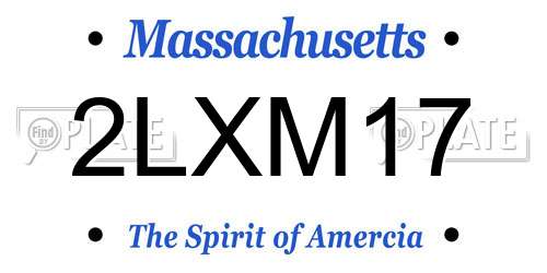 2LXM17 Massachusetts License Plate
