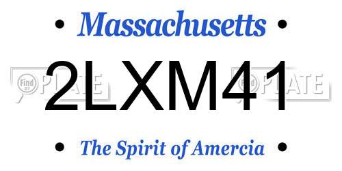 2LXM41 Massachusetts License Plate