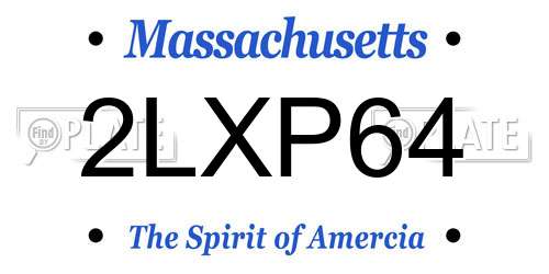 2LXP64 Massachusetts License Plate