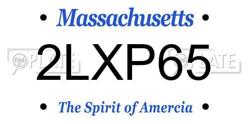 2LXP65 Massachusetts License Plate