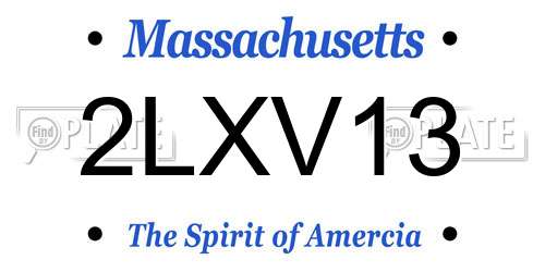 2LXV13 Massachusetts License Plate
