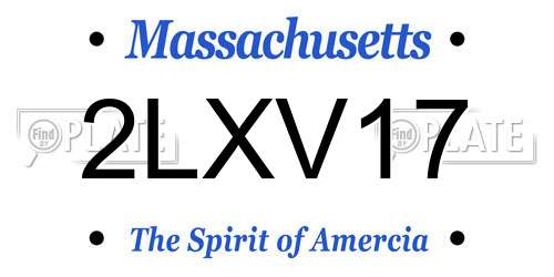2LXV17 Massachusetts License Plate