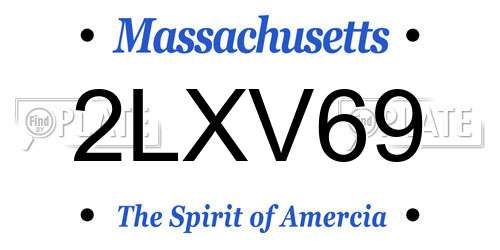 2LXV69 Massachusetts License Plate