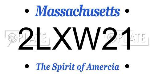 2LXW21 Massachusetts License Plate