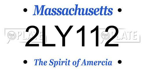 2LY112 Massachusetts License Plate