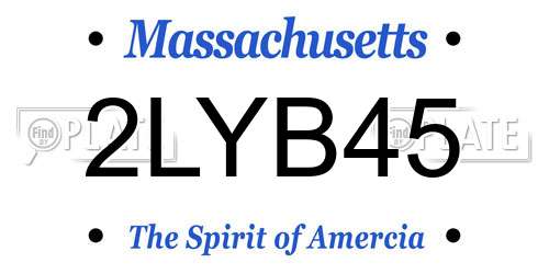 2LYB45 Massachusetts License Plate