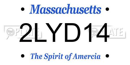 2LYD14 Massachusetts License Plate