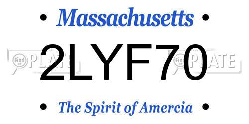 2LYF70 Massachusetts License Plate