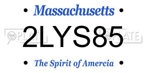 2LYS85 Massachusetts License Plate