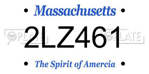 2LZ461 Massachusetts License Plate