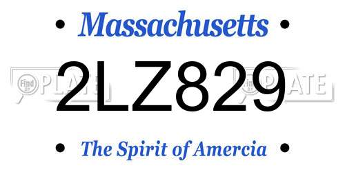 2LZ829 Massachusetts License Plate