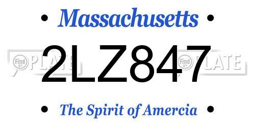 2LZ847 Massachusetts License Plate
