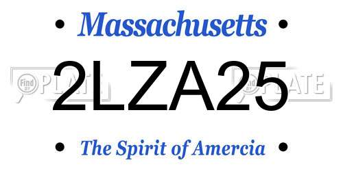 2LZA25 Massachusetts License Plate