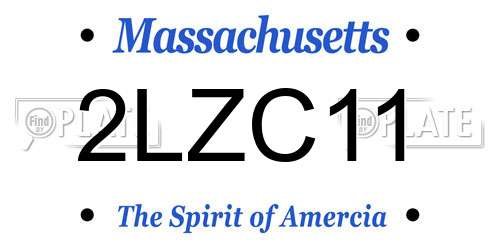 2LZC11 Massachusetts License Plate