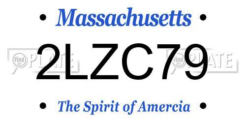 2LZC79 Massachusetts License Plate