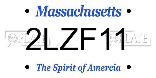 2LZF11 Massachusetts License Plate