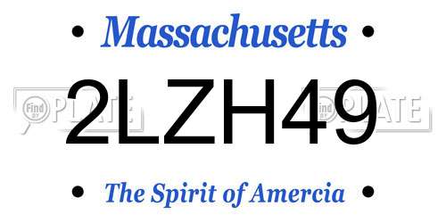 2LZH49 Massachusetts License Plate