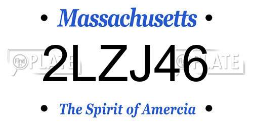2LZJ46 Massachusetts License Plate