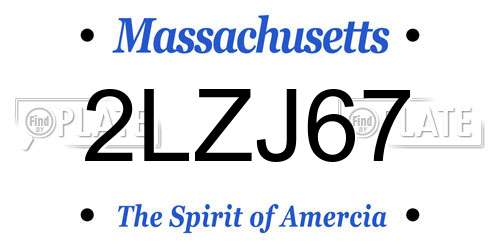 2LZJ67 Massachusetts License Plate