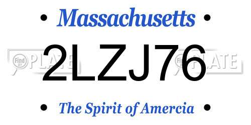 2LZJ76 Massachusetts License Plate