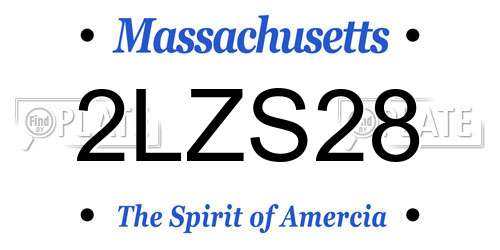 2LZS28 Massachusetts License Plate
