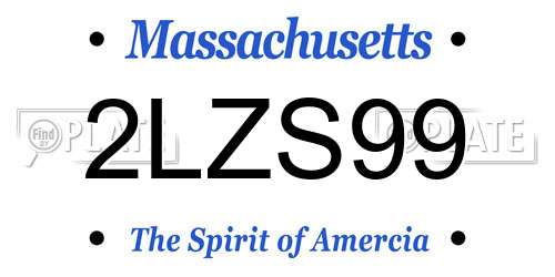 2LZS99 Massachusetts License Plate