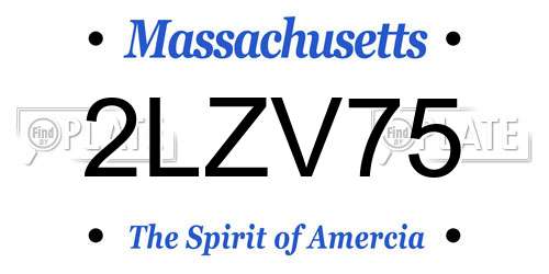 2LZV75 Massachusetts License Plate