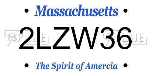 2LZW36 Massachusetts License Plate