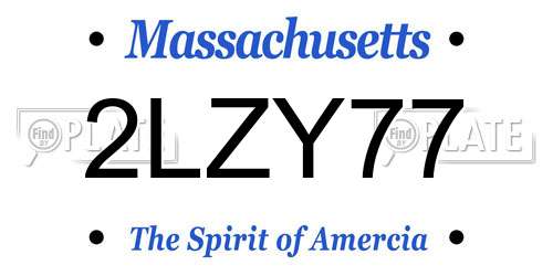 2LZY77 Massachusetts License Plate
