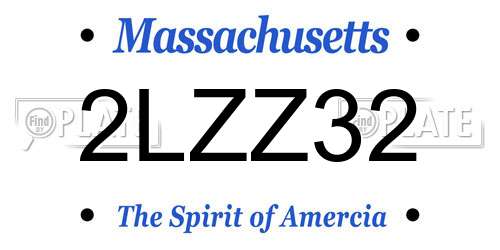 2LZZ32 Massachusetts License Plate