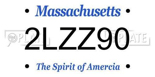2LZZ90 Massachusetts License Plate