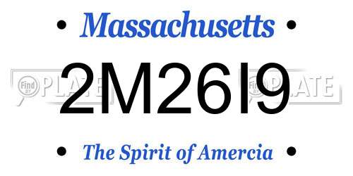 2M26I9 Massachusetts License Plate