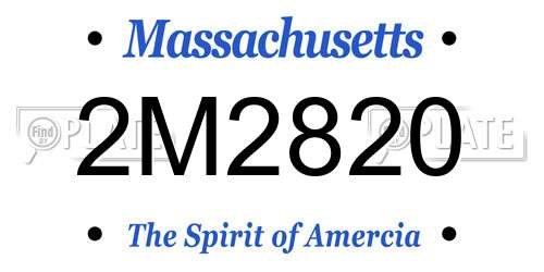 2M2820 Massachusetts License Plate