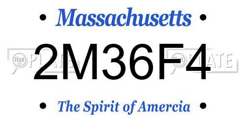 2M36F4 Massachusetts License Plate