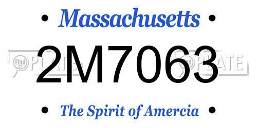 2M7063 Massachusetts License Plate