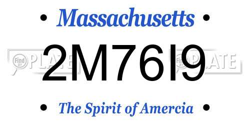 2M76I9 Massachusetts License Plate