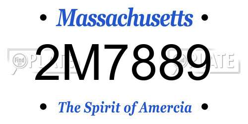 2M7889 Massachusetts License Plate