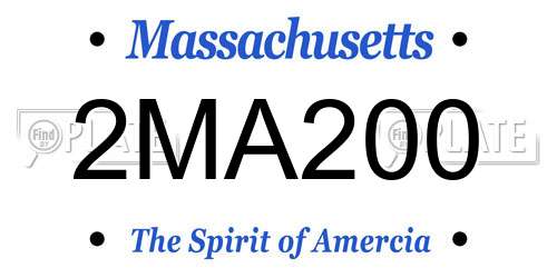 2MA200 Massachusetts License Plate