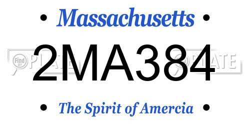 2MA384 Massachusetts License Plate