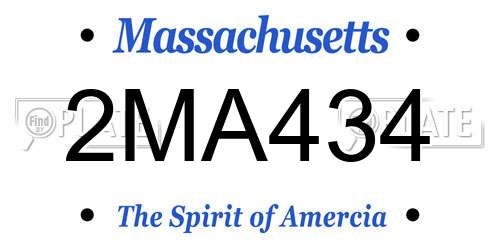 2MA434 Massachusetts License Plate
