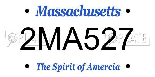 2MA527 Massachusetts License Plate