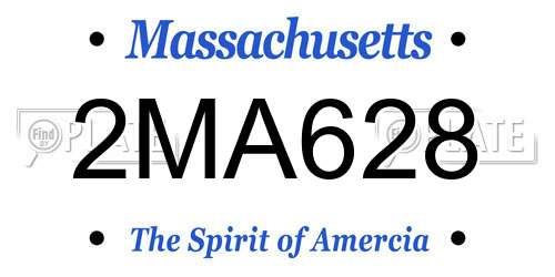 2MA628 Massachusetts License Plate