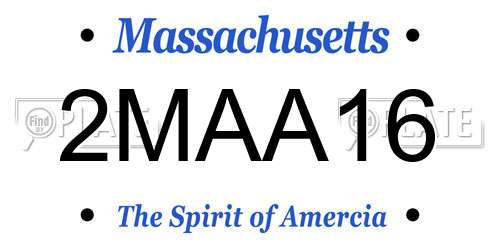 2MAA16 Massachusetts License Plate